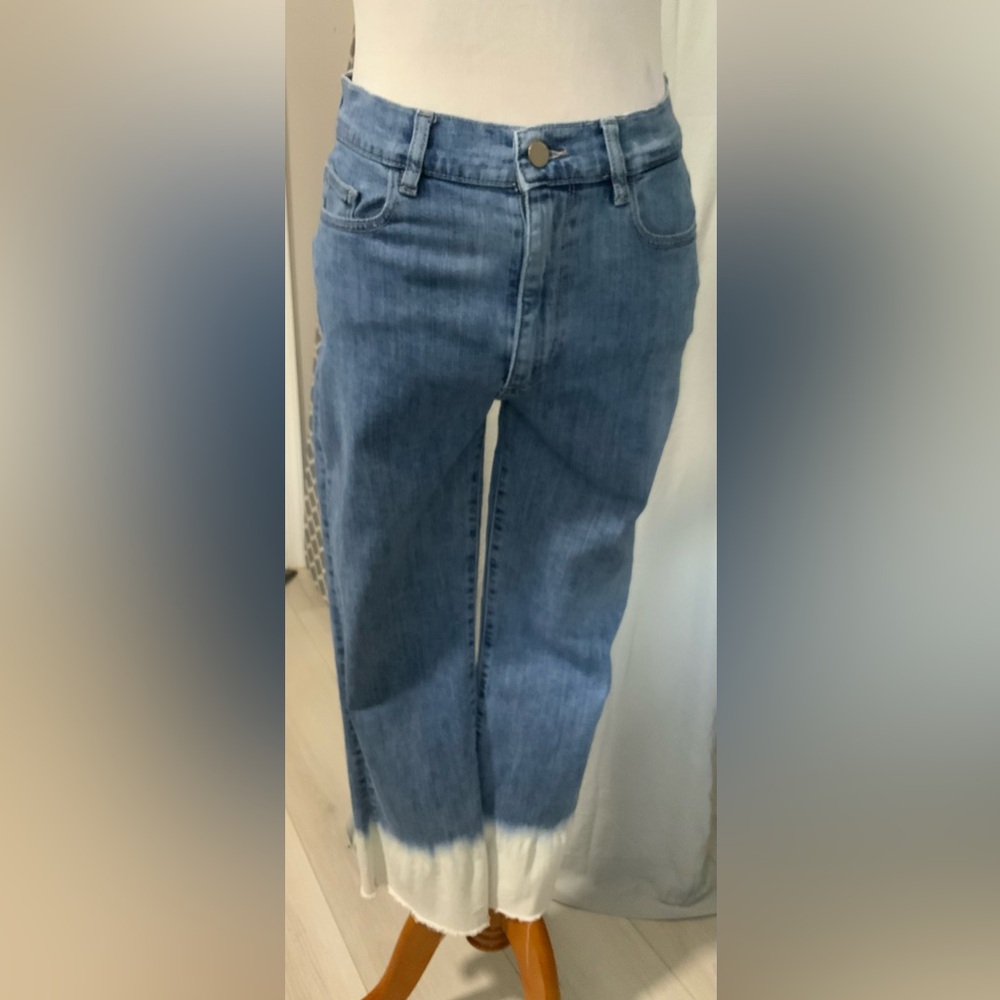 DL1961 Mara Ankle High-Rise Instasculpt Jeans – Alvarado with White Dip-Dye Leg - Picture 2 of 10